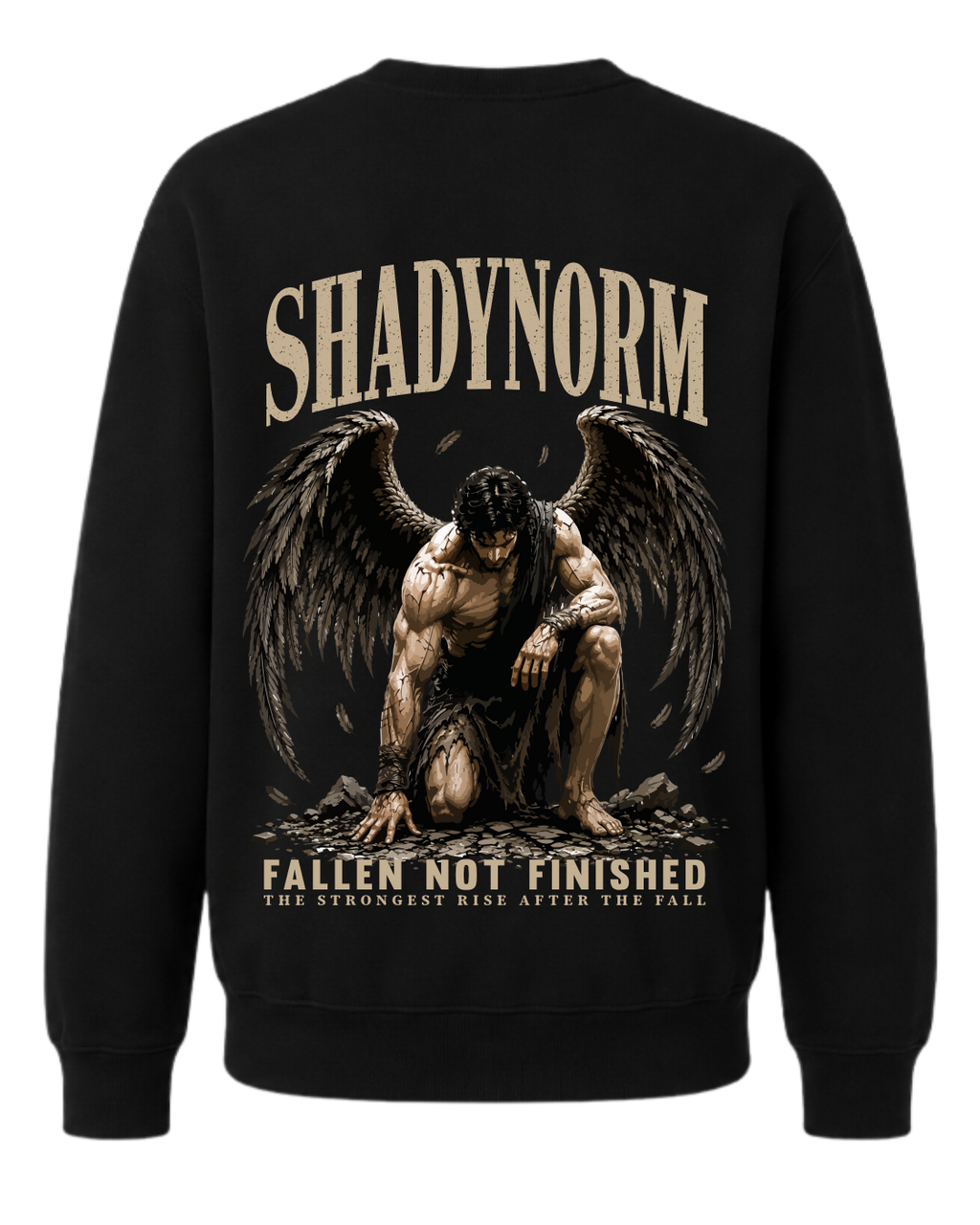 FALLEN NOT FINISHED PULLOVER – THE STRONGEST RISE AFTER THE FALL.