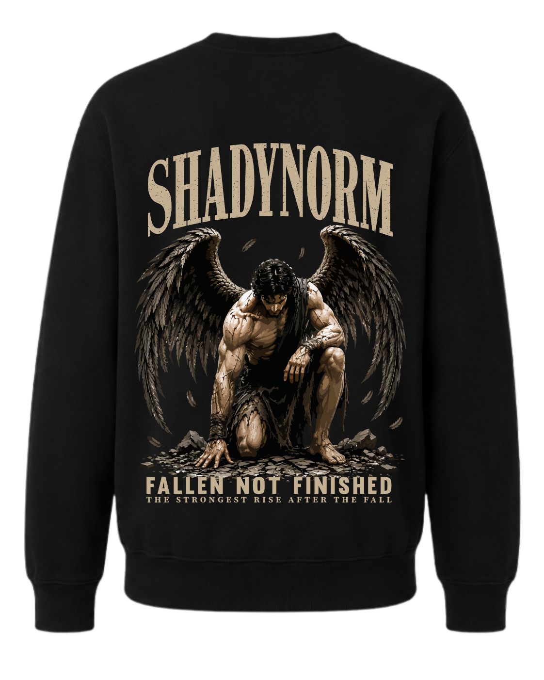 FALLEN NOT FINISHED PULLOVER – THE STRONGEST RISE AFTER THE FALL.