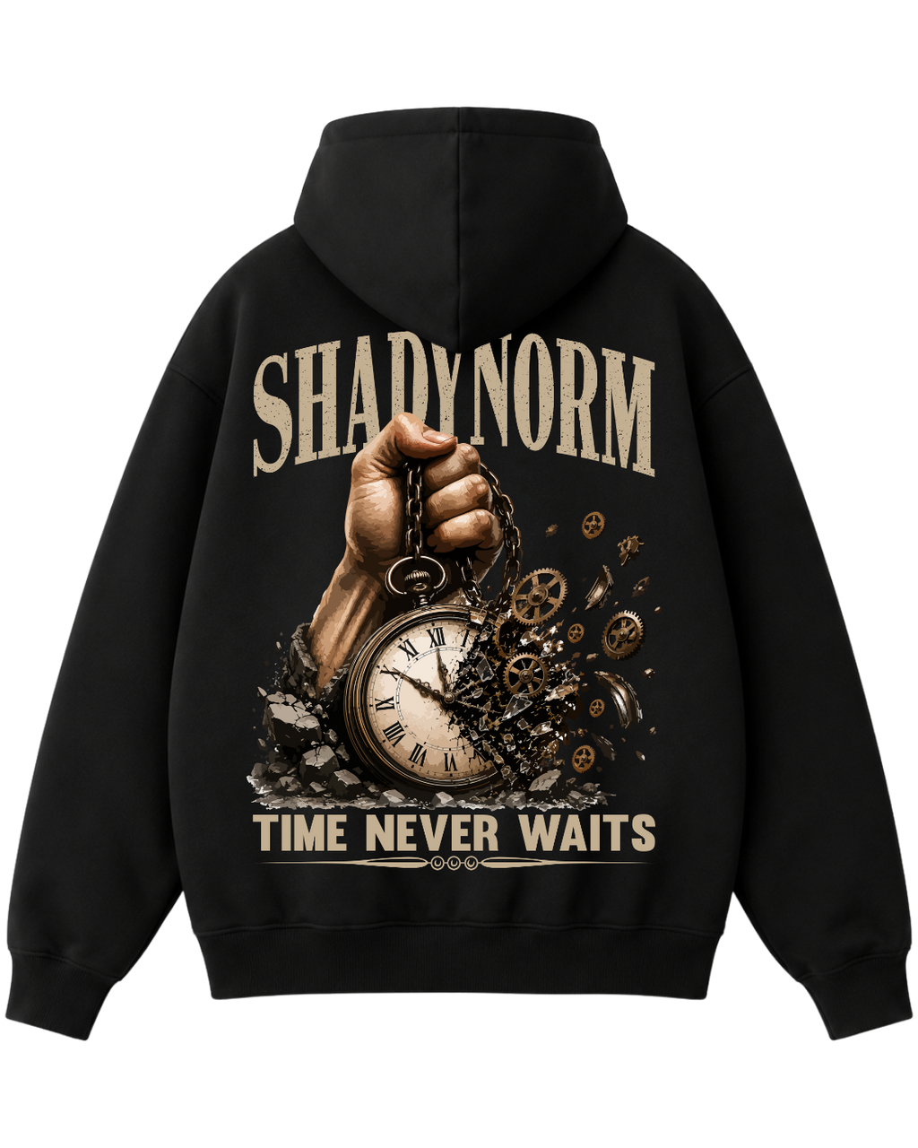 TIME NEVER WAITS HOODIE – EVERY SECOND COUNTS.
