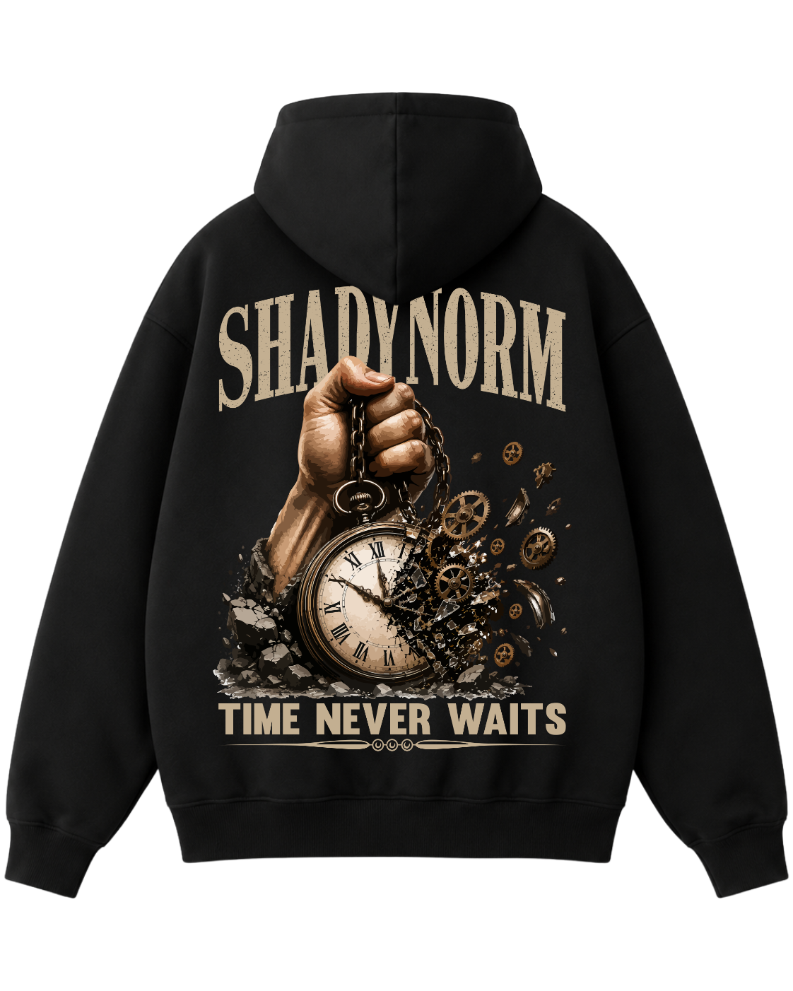 TIME NEVER WAITS HOODIE – EVERY SECOND COUNTS.
