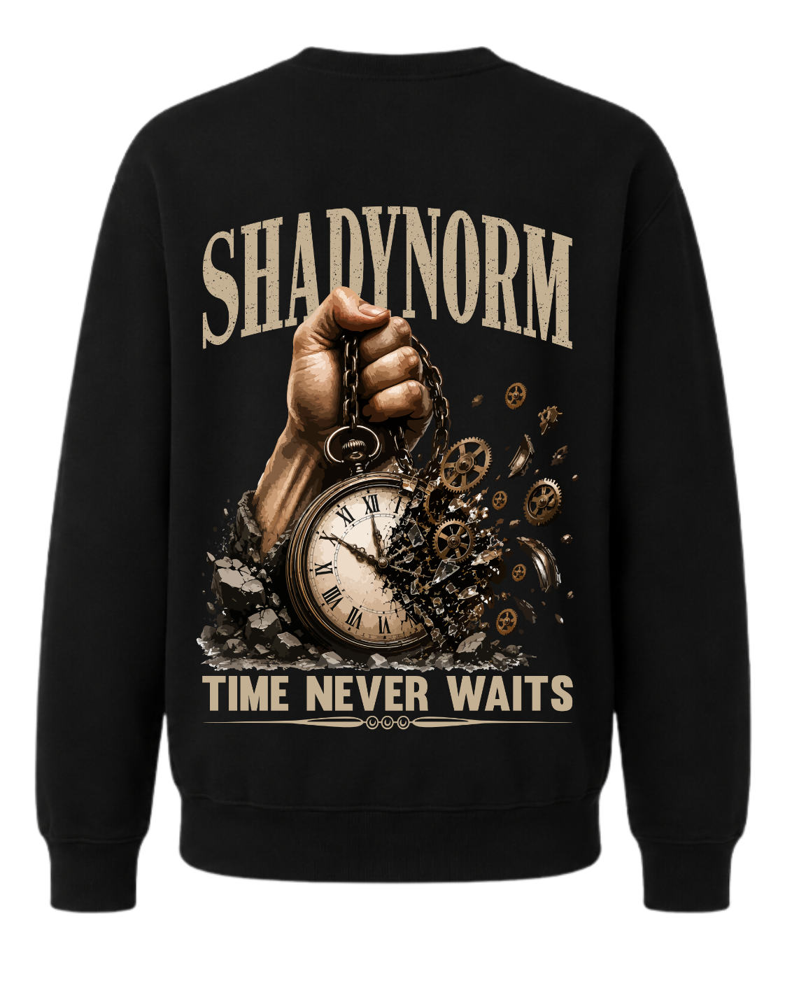 TIME NEVER WAITS PULLOVER – EVERY SECOND COUNTS.