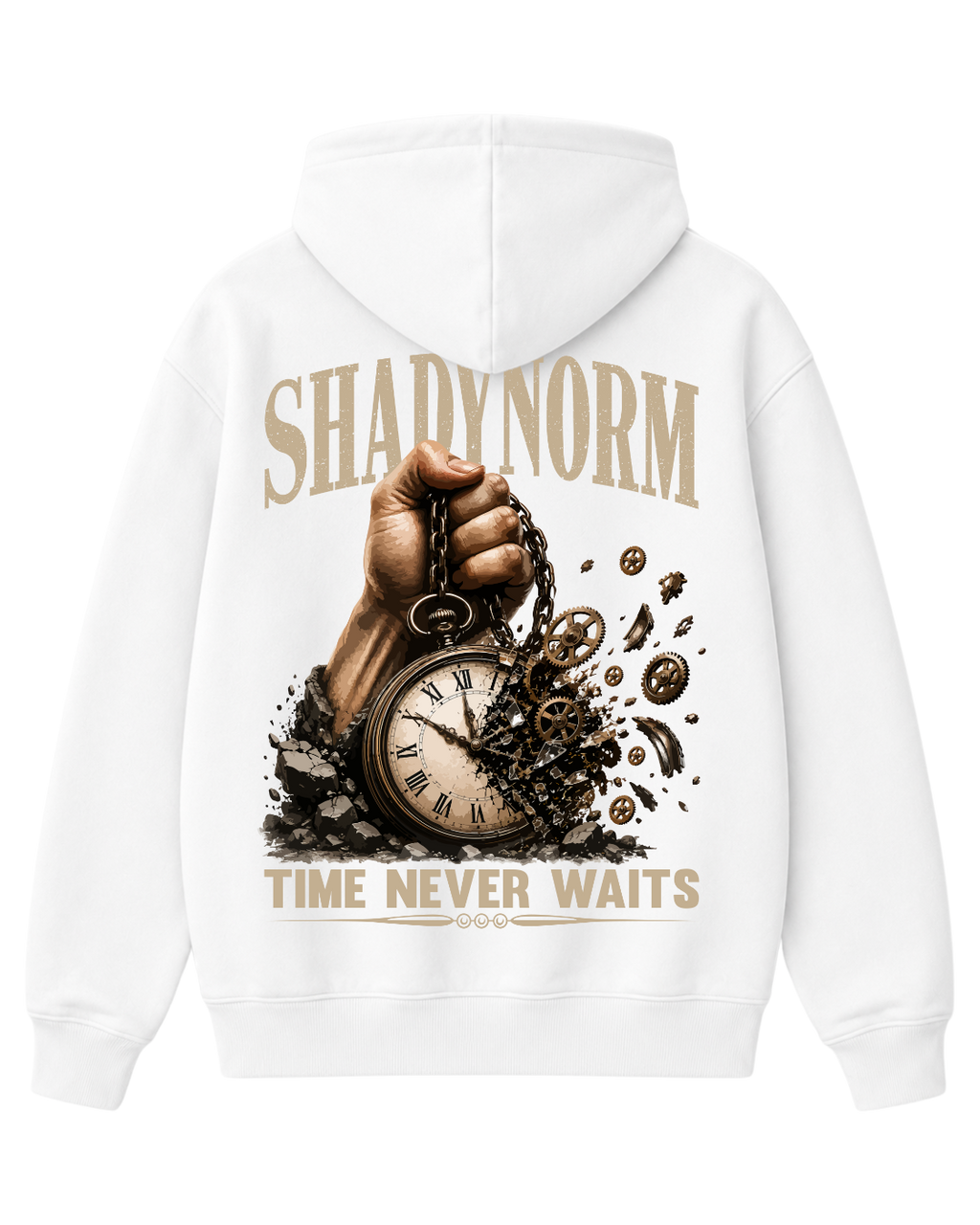 TIME NEVER WAITS HOODIE – EVERY SECOND COUNTS.