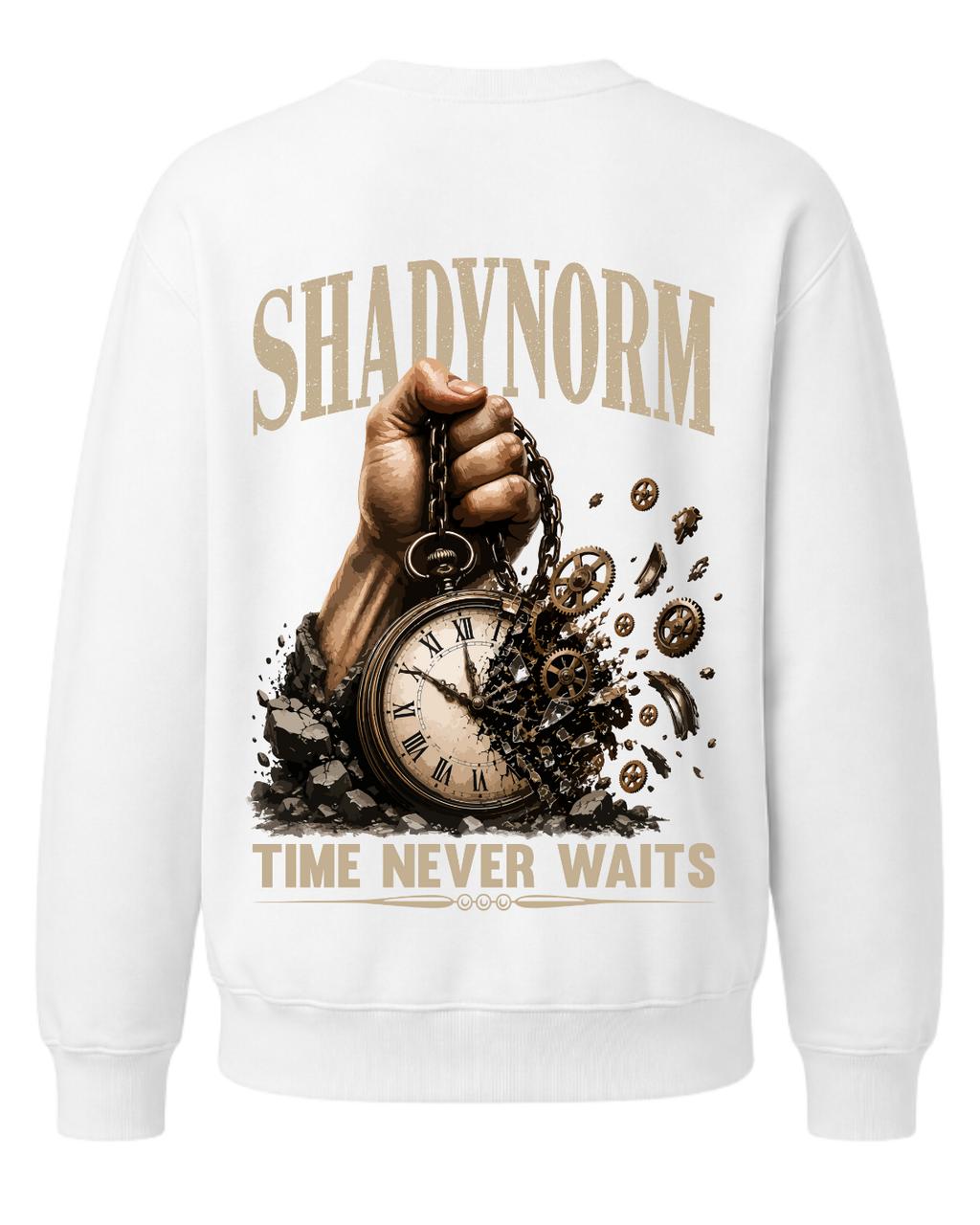 TIME NEVER WAITS PULLOVER – EVERY SECOND COUNTS.
